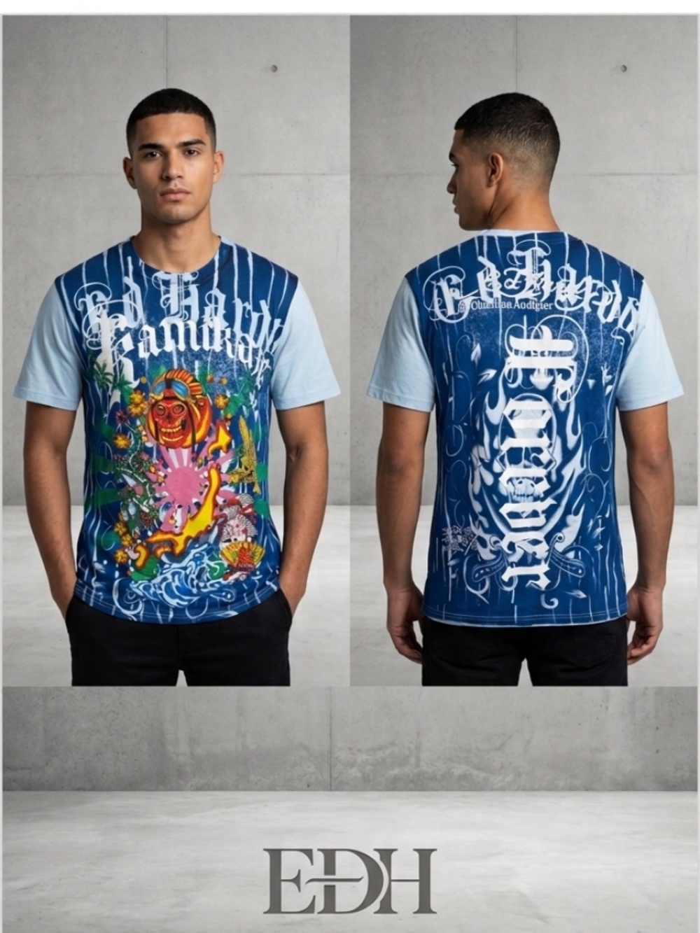 [NWT] Vintage Ed Hardy "Kamikaze" All Over Print T-Shirt by Christian Audigier